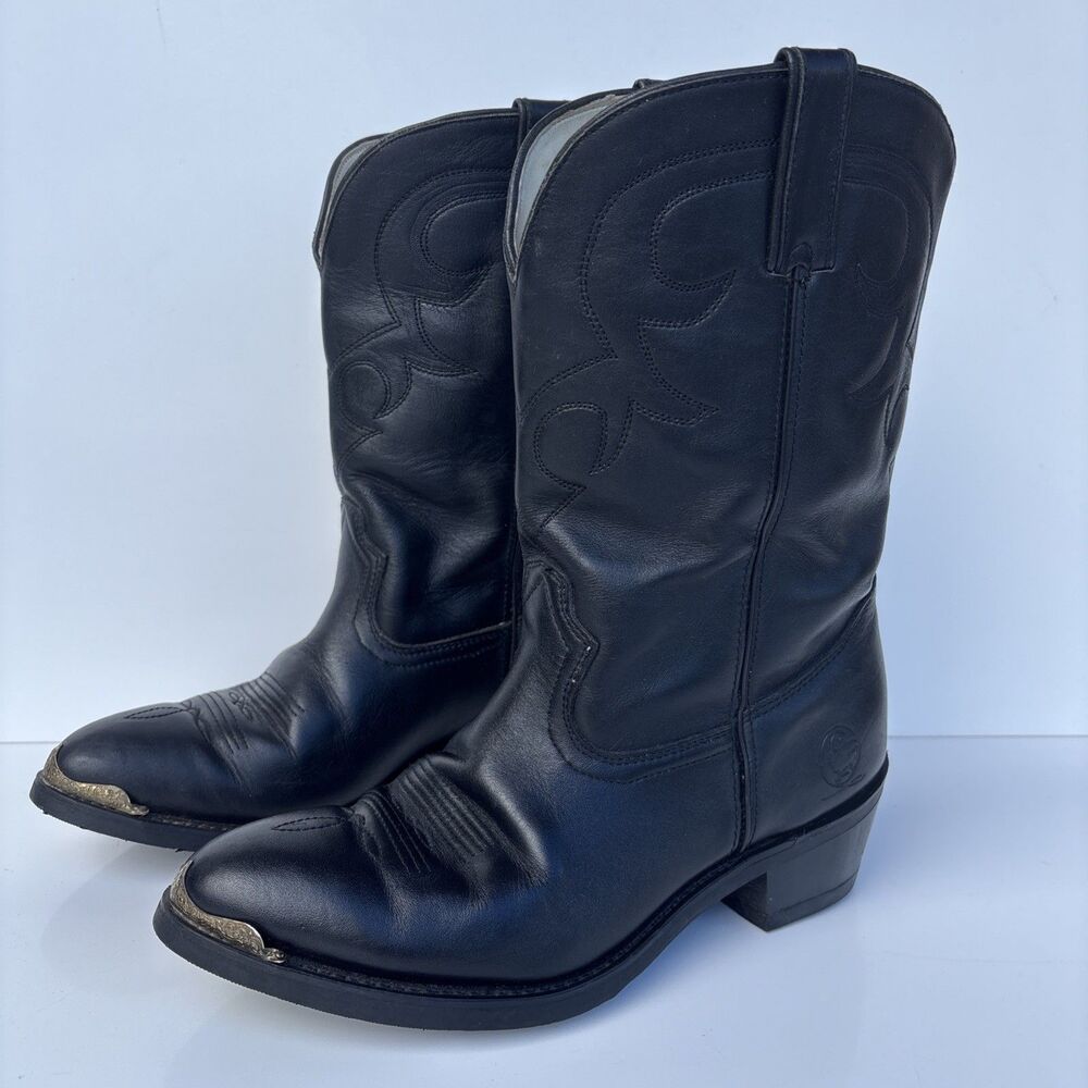 Durango TR800 Black Cowboy Western Boots Mens 10EE Pull On Embroidered Leather